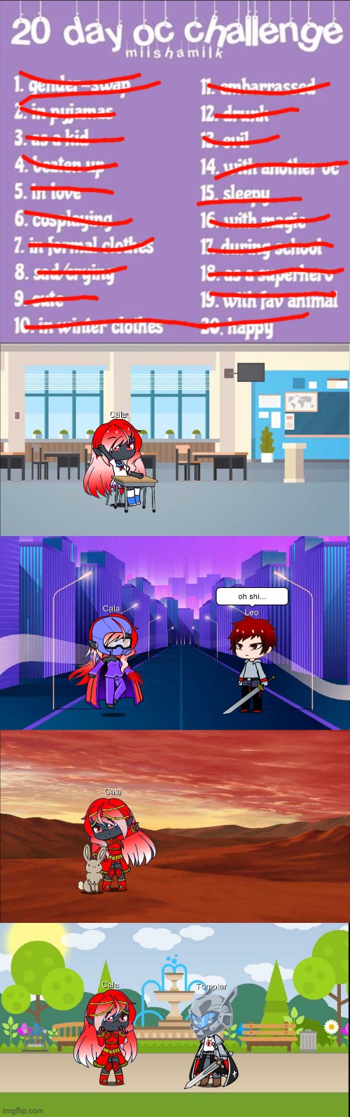 Sorry for missing the four days | image tagged in 20 day oc challenge | made w/ Imgflip meme maker