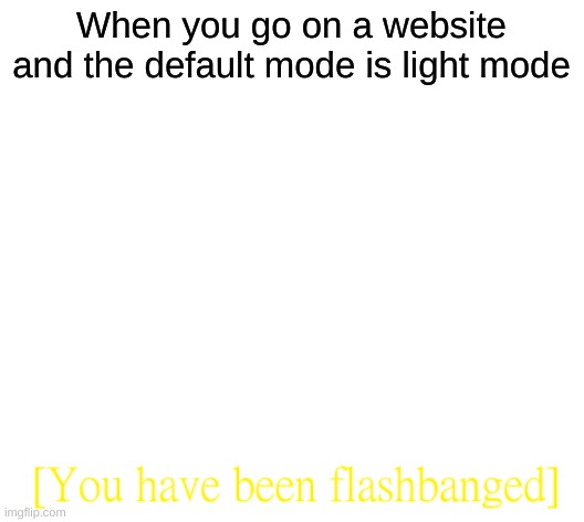 AHHHH | When you go on a website and the default mode is light mode | image tagged in you have been flashbanged | made w/ Imgflip meme maker