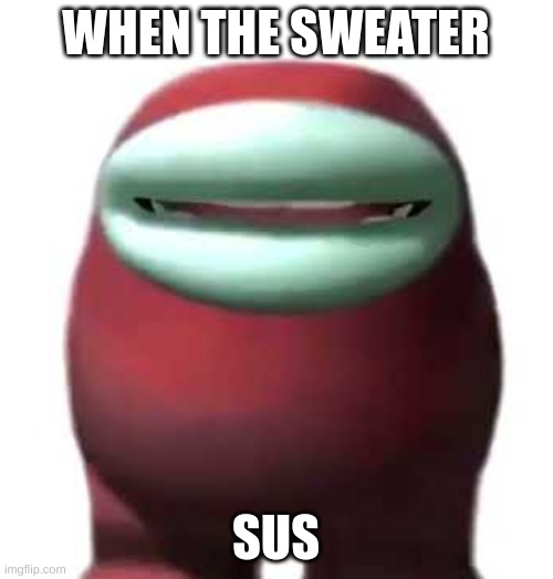 Amogus Sussy | WHEN THE SWEATER SUS | image tagged in amogus sussy | made w/ Imgflip meme maker