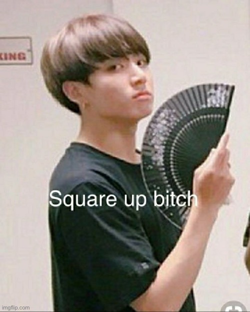 BTS Square up bitch | image tagged in bts square up bitch | made w/ Imgflip meme maker