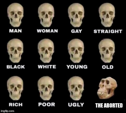 idiot skull | THE ABORTED | image tagged in idiot skull | made w/ Imgflip meme maker