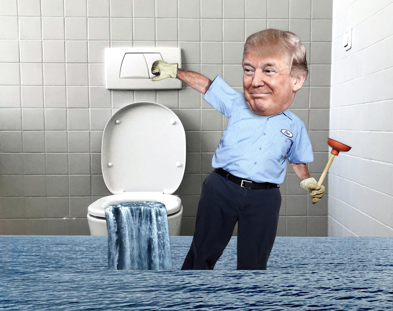 High Quality Trump bathroom Blank Meme Template