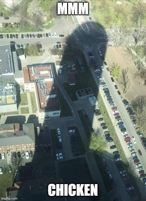 water tower shadow | MMM CHICKEN | image tagged in water tower shadow | made w/ Imgflip meme maker