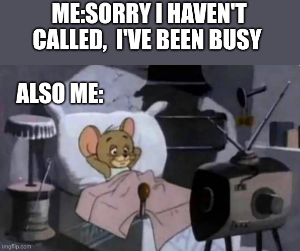 ME:SORRY I HAVEN'T CALLED,  I'VE BEEN BUSY; ALSO ME: | image tagged in funny memes | made w/ Imgflip meme maker