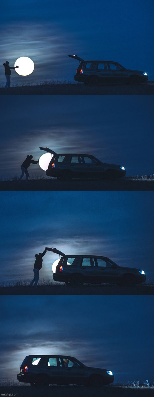 moving the obstacle | image tagged in moon,car | made w/ Imgflip meme maker