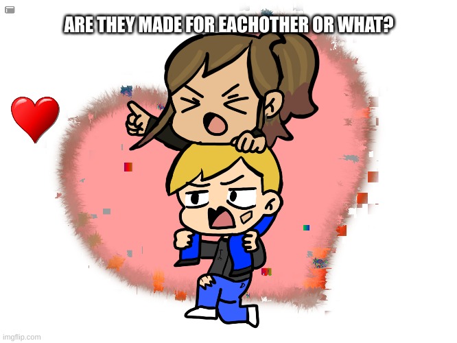 too characters i made | ARE THEY MADE FOR EACHOTHER OR WHAT? | image tagged in drawing | made w/ Imgflip meme maker