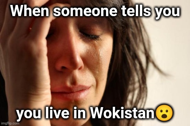 First World Problems Meme | When someone tells you you live in Wokistan? | image tagged in memes,first world problems | made w/ Imgflip meme maker