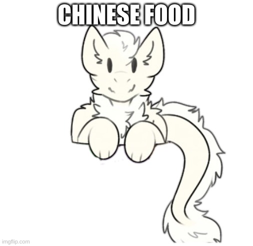 Fluffy dragon | CHINESE FOOD | image tagged in fluffy dragon | made w/ Imgflip meme maker