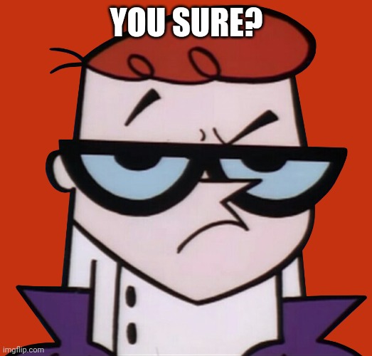 Unsured Dexter | YOU SURE? | image tagged in unsured dexter | made w/ Imgflip meme maker