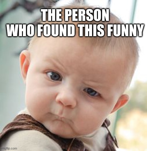 Skeptical Baby Meme | THE PERSON WHO FOUND THIS FUNNY | image tagged in memes,skeptical baby | made w/ Imgflip meme maker