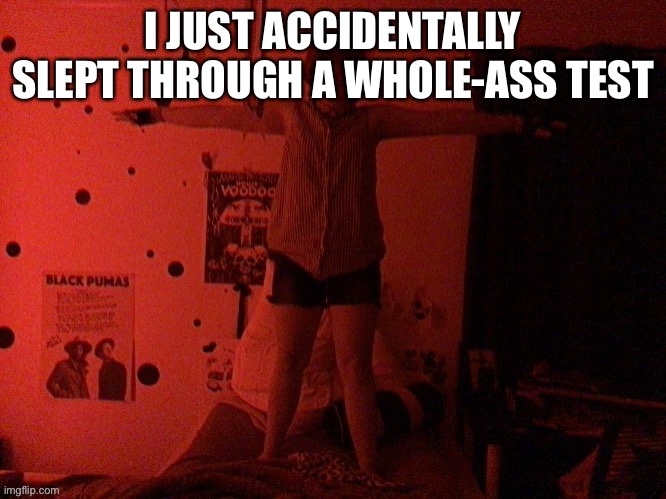 smfh | I JUST ACCIDENTALLY SLEPT THROUGH A WHOLE-ASS TEST | image tagged in cooper t poses on you | made w/ Imgflip meme maker