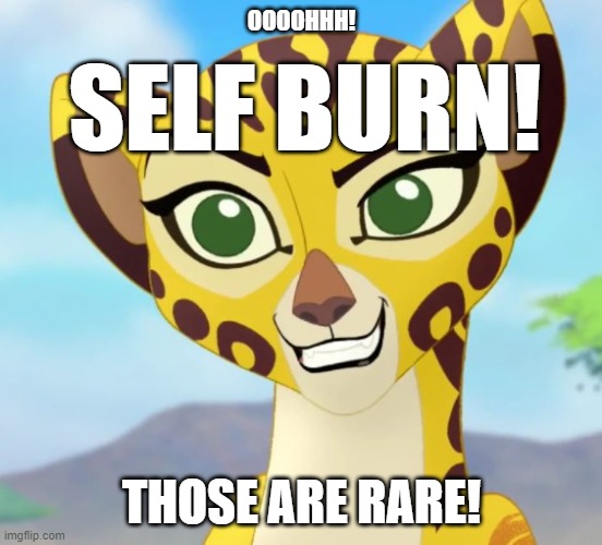 Fuli | OOOOHHH! THOSE ARE RARE! SELF BURN! | image tagged in fuli approves | made w/ Imgflip meme maker