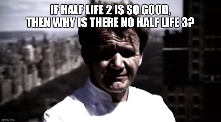 Before you say it, yes, I know | IF HALF LIFE 2 IS SO GOOD, THEN WHY IS THERE NO HALF LIFE 3? | image tagged in emotionally destroyed gordon | made w/ Imgflip meme maker