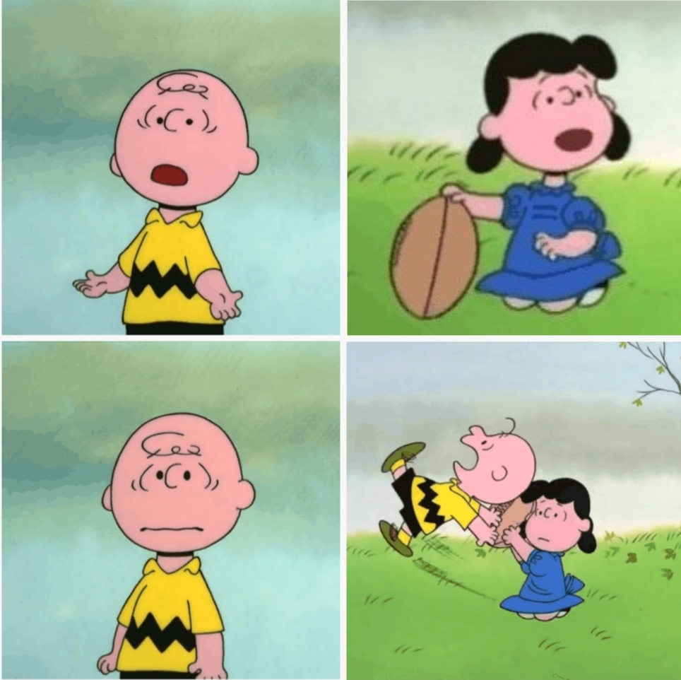 High Quality Charlie Brown and Lucy 4 panel Blank Meme Template
