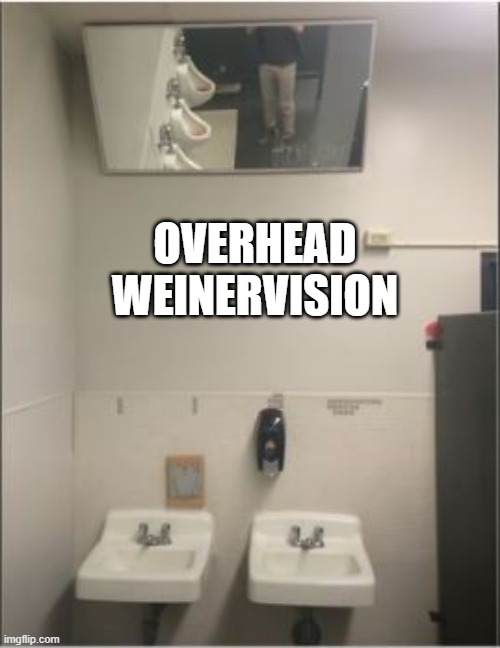 Peeping | OVERHEAD WEINERVISION | image tagged in you had one job | made w/ Imgflip meme maker