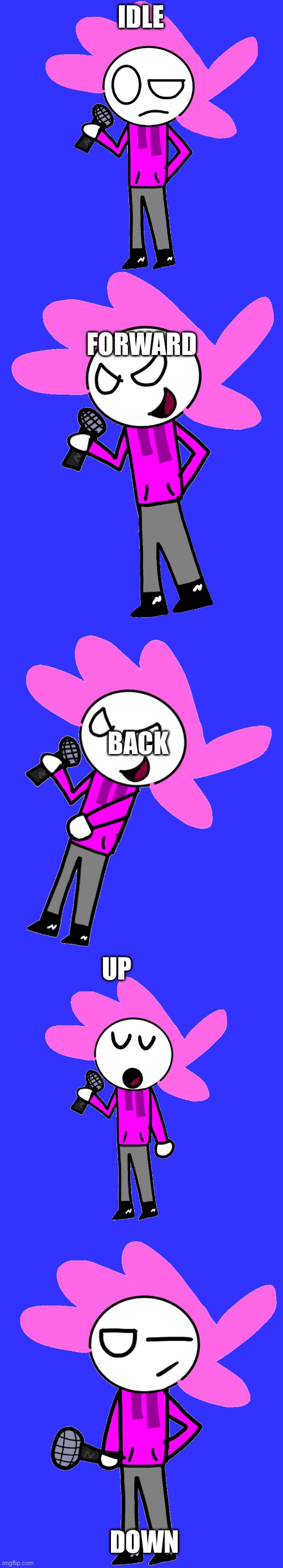 Also there’s a custom laugh animation | IDLE; FORWARD; BACK; UP; DOWN | made w/ Imgflip meme maker