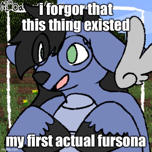 fursona thing | i forgor that this thing existed; my first actual fursona | image tagged in fursona thing | made w/ Imgflip meme maker