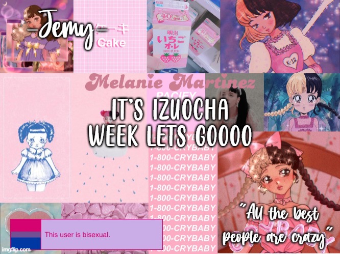 lmfao I just realized I hadn't changed the Izuocha week countdown on my stream | IT'S IZUOCHA WEEK LETS GOOOO | image tagged in jemy temp 3 | made w/ Imgflip meme maker