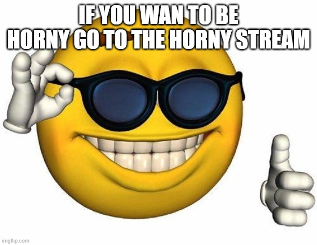 Thumbs Up Emoji | IF YOU WAN TO BE HORNY GO TO THE HORNY STREAM | image tagged in thumbs up emoji | made w/ Imgflip meme maker