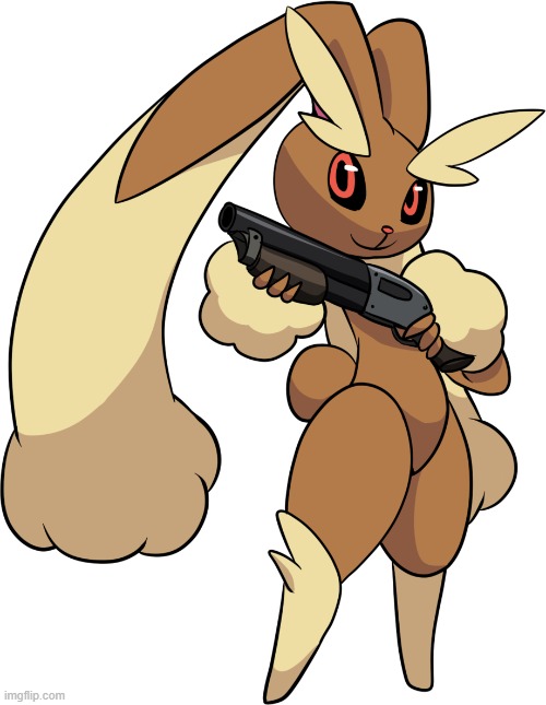 gUn | image tagged in lopunny with a shotgun | made w/ Imgflip meme maker