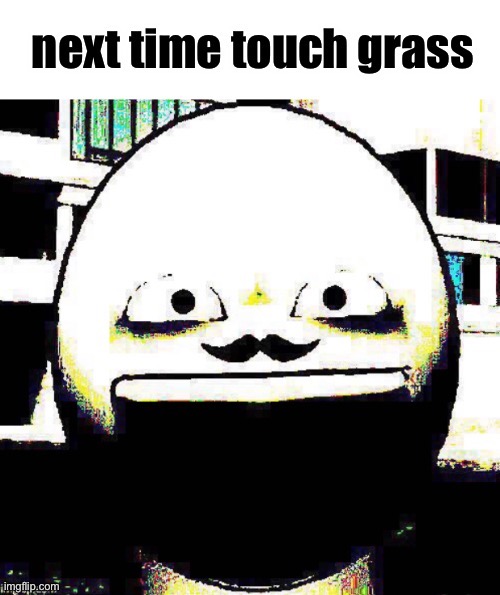 next time touch grass | image tagged in next time touch grass | made w/ Imgflip meme maker