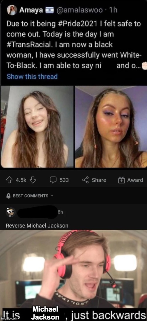 *a super funny title that's better than the meme* | Michael Jackson | image tagged in it is evolving just backwards,memes,unfunny | made w/ Imgflip meme maker