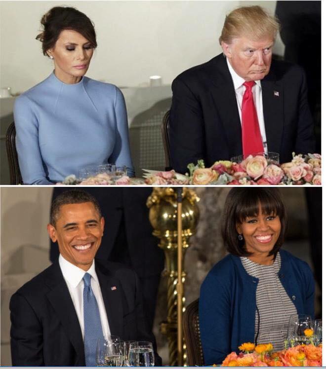 Two loving couples Trump Melania Obama Michelle Blank Meme Template