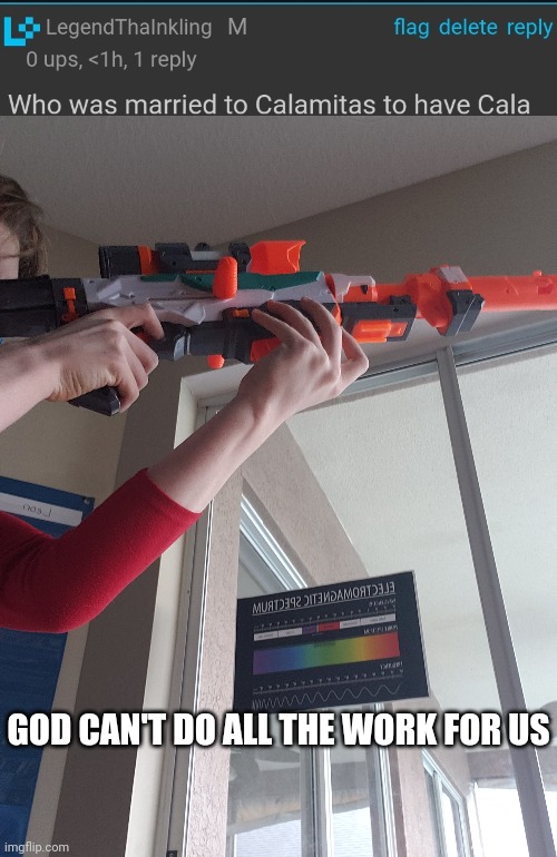 I'm doing what god nintended | GOD CAN'T DO ALL THE WORK FOR US | image tagged in doing gods work | made w/ Imgflip meme maker