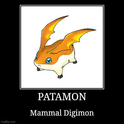 Patamon | PATAMON | Mammal Digimon | image tagged in demotivationals,digimon,patamon | made w/ Imgflip demotivational maker