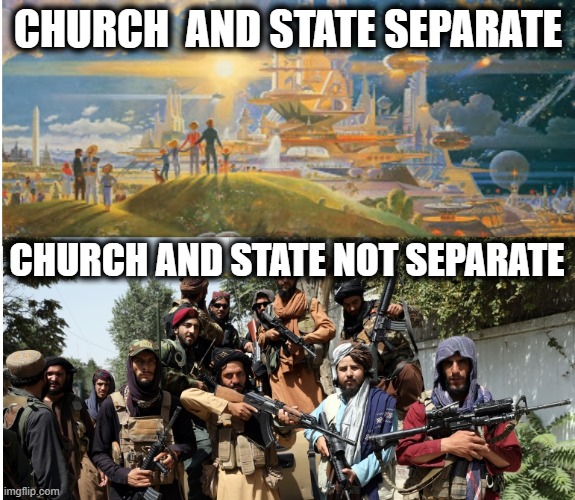 It's Easy | CHURCH  AND STATE SEPARATE; CHURCH AND STATE NOT SEPARATE | image tagged in church,state,religion,christianity,constitution,bible | made w/ Imgflip meme maker