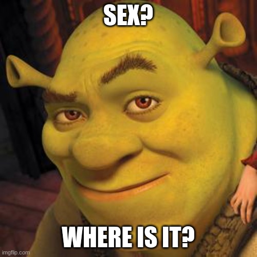Shrek Sexy Face | SEX? WHERE IS IT? | image tagged in shrek sexy face | made w/ Imgflip meme maker