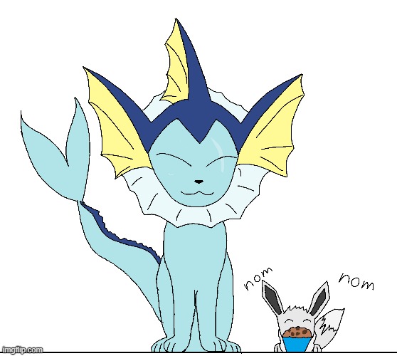 Oreo and his (adopted I guess) son Silver | image tagged in vaporeon,eevee | made w/ Imgflip meme maker