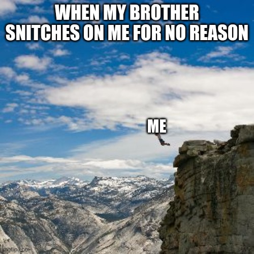 UGH | WHEN MY BROTHER SNITCHES ON ME FOR NO REASON; ME | image tagged in free fallin' | made w/ Imgflip meme maker