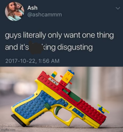 Lego guns | image tagged in guys only want one thing,legos,guns,guys | made w/ Imgflip meme maker