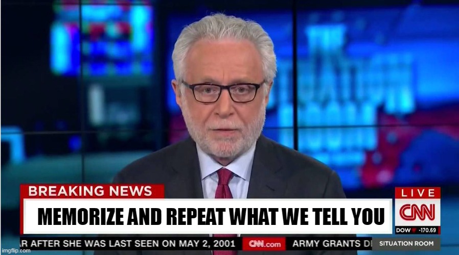CNN "Wolf of Fake News" Fanfiction | MEMORIZE AND REPEAT WHAT WE TELL YOU | image tagged in cnn wolf of fake news fanfiction | made w/ Imgflip meme maker