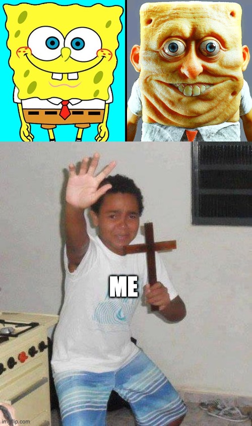 Expectation vs. Reality | ME | image tagged in kid with cross,cursed image | made w/ Imgflip meme maker