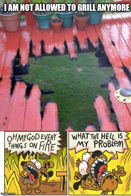 I AM NOT ALLOWED TO GRILL ANYMORE | image tagged in you had one job | made w/ Imgflip meme maker