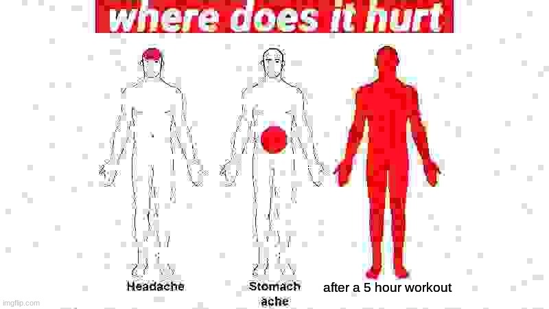 im in so much pain | after a 5 hour workout | made w/ Imgflip meme maker