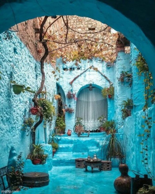 Chefchaouen, Morocco | image tagged in morrocco,cool places,enjoy | made w/ Imgflip meme maker