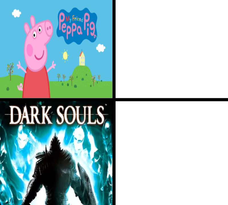 High Quality Peppa Pig x Dark Souls Blank Meme Template
