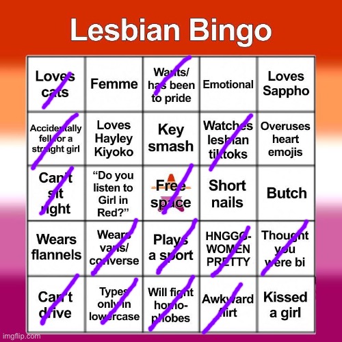 so close and yet so far... | image tagged in lesbian bingo | made w/ Imgflip meme maker