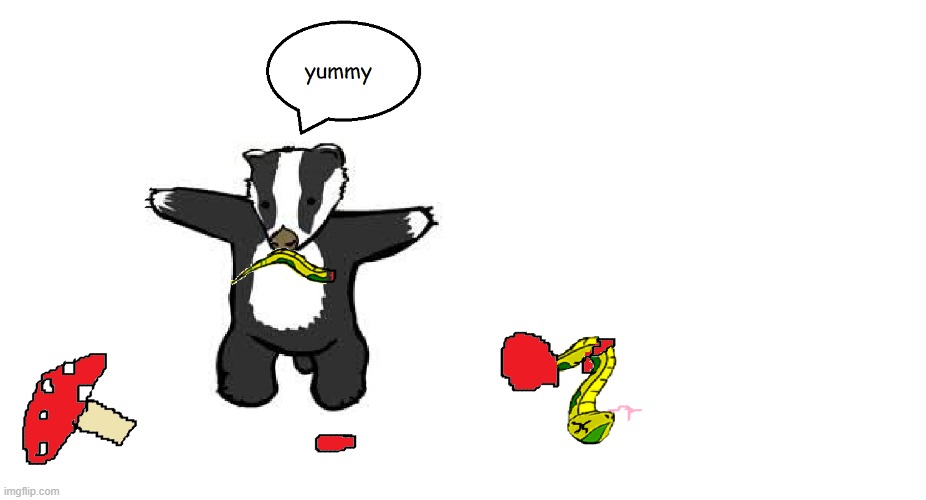 a badger eats a snake | image tagged in badgers | made w/ Imgflip meme maker