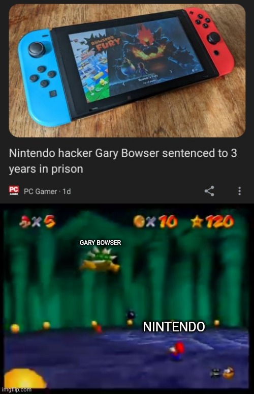 GARY BOWSER; NINTENDO | image tagged in so long gay bowser | made w/ Imgflip meme maker