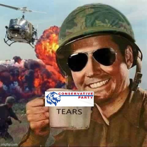 CP tears | image tagged in conservative,party,tears | made w/ Imgflip meme maker