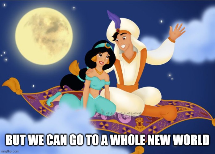 a whole new world | BUT WE CAN GO TO A WHOLE NEW WORLD | image tagged in a whole new world | made w/ Imgflip meme maker