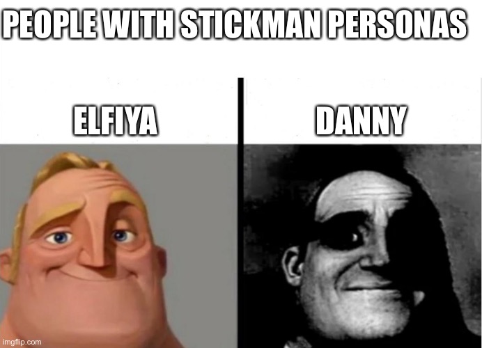 Teacher's Copy | PEOPLE WITH STICKMAN PERSONAS; DANNY; ELFIYA | image tagged in teacher's copy | made w/ Imgflip meme maker