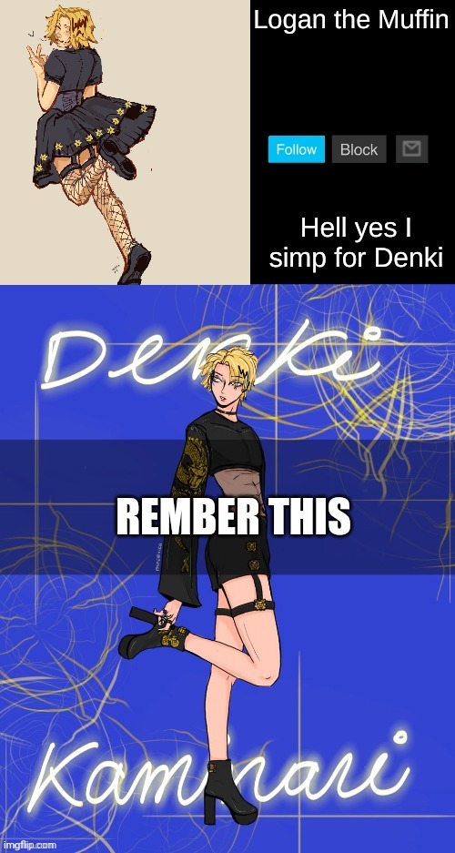 Denki femboy temp | REMBER THIS | image tagged in denki femboy temp | made w/ Imgflip meme maker