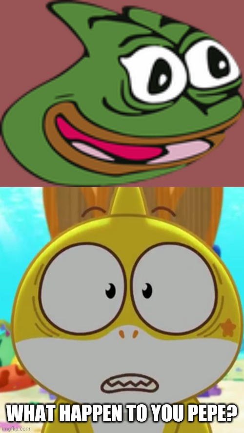 what happpens to pepe | WHAT HAPPEN TO YOU PEPE? | image tagged in pepega,the heck was that,pepe the frog,memes,funny,pepe | made w/ Imgflip meme maker