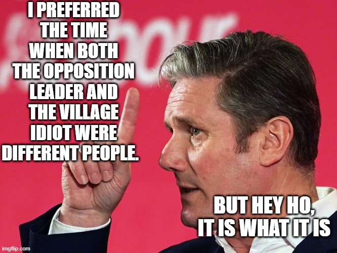 I PREFERRED THE TIME WHEN BOTH THE OPPOSITION LEADER AND THE VILLAGE IDIOT WERE DIFFERENT PEOPLE. BUT HEY HO, IT IS WHAT IT IS | image tagged in labour party | made w/ Imgflip meme maker
