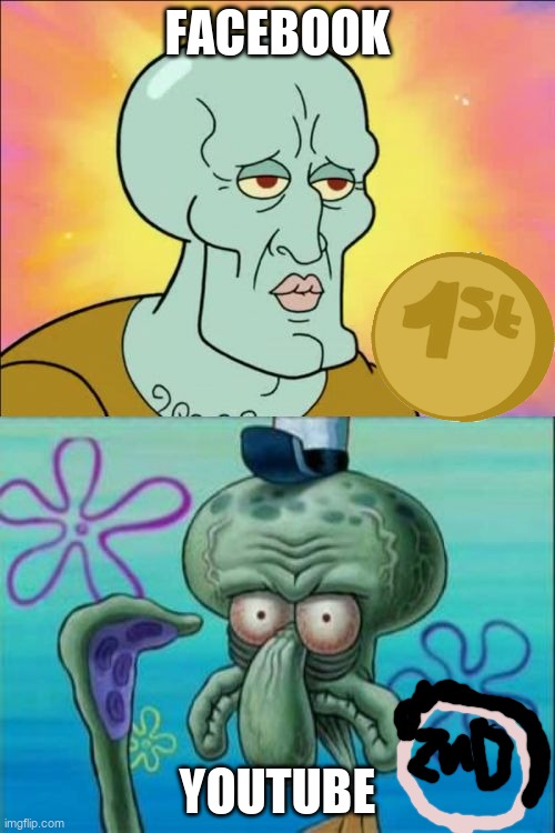 Squidward | FACEBOOK; YOUTUBE | image tagged in memes,squidward | made w/ Imgflip meme maker